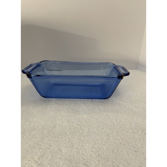 Anchor Ovenware 1.5 qt Cobalt Blue Loaf Pan 9by 5 .25 by 2.75 - Picture 1 of 8